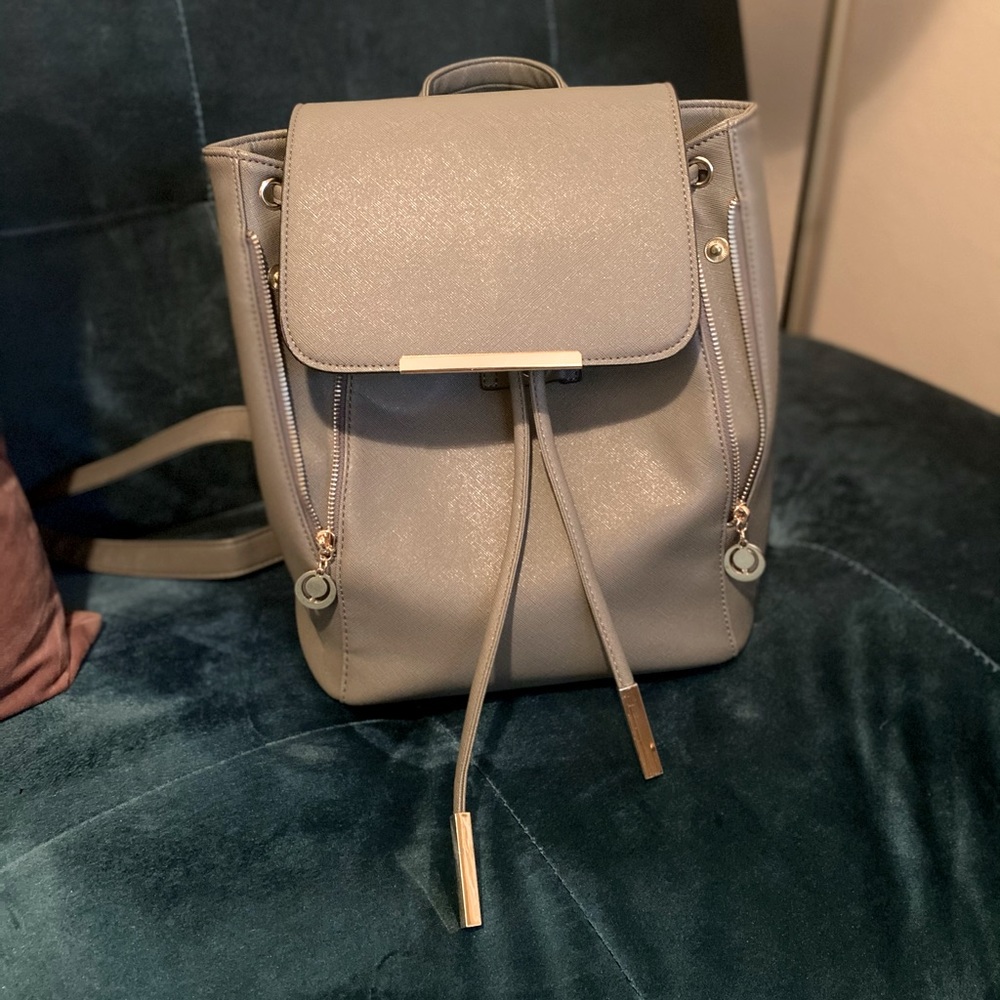 Grey Backpack Purse